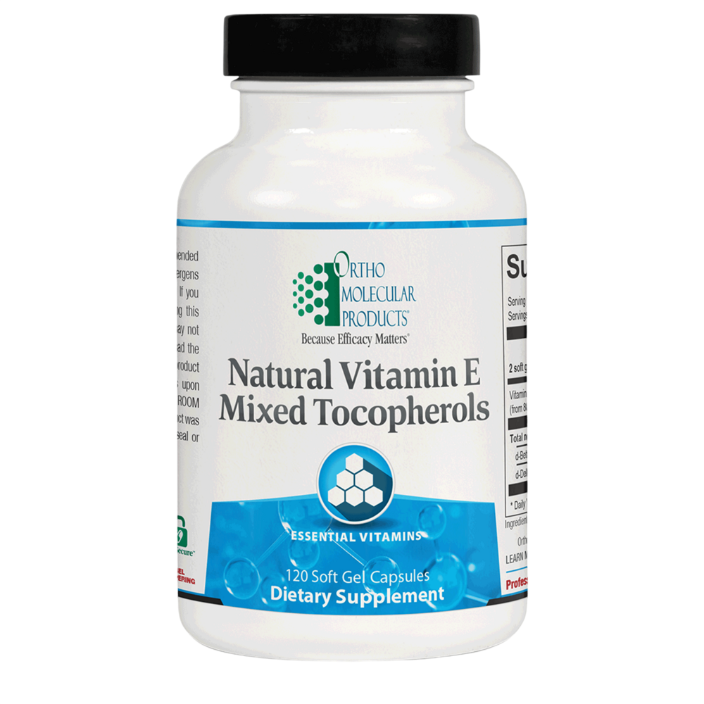 Ortho Molecular Product Natural Vitamin E Mixed Tocopherols 120 capsules