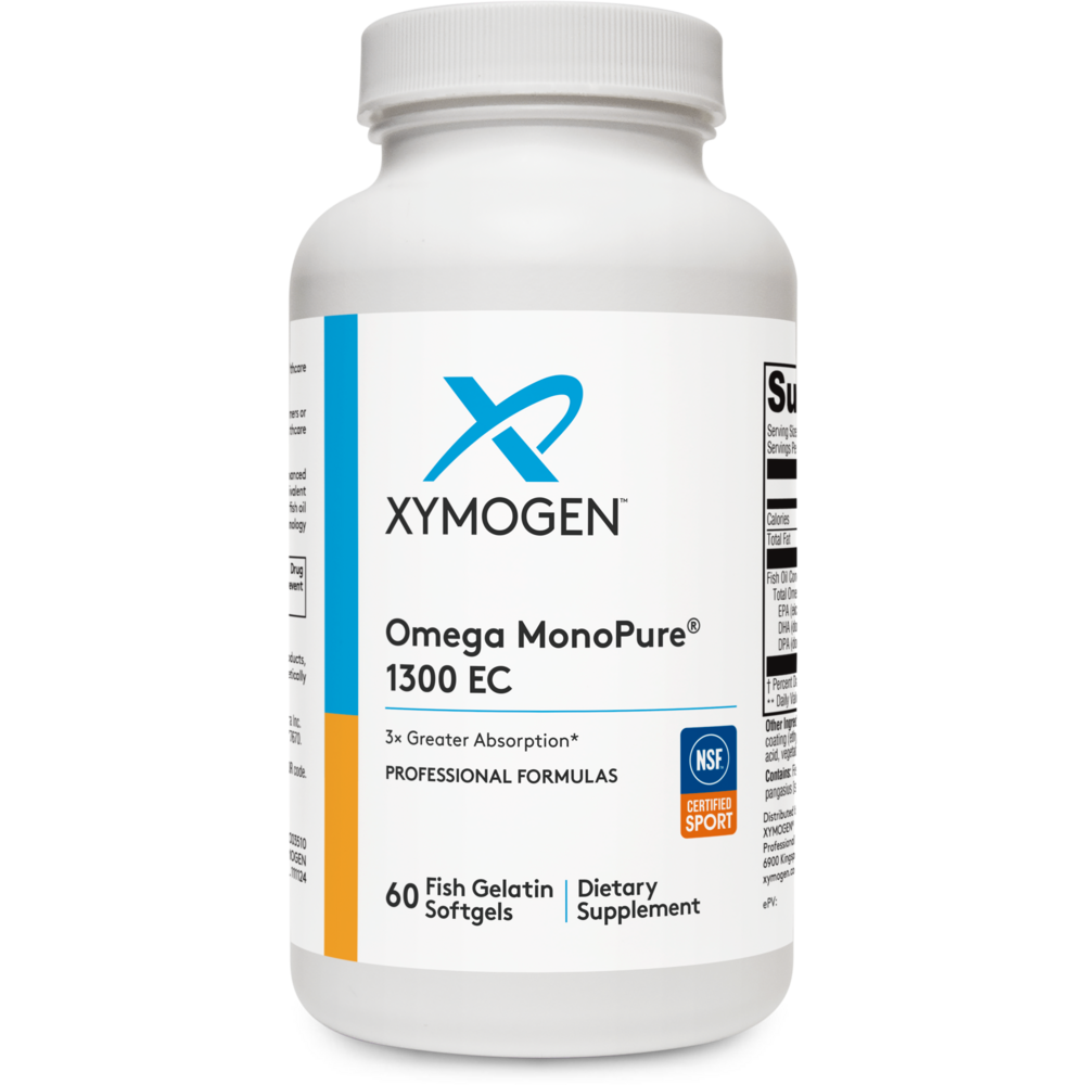 XYMOGEN Omega MonoPure 1300 EC (Fish Oil) 60 softgel capsules