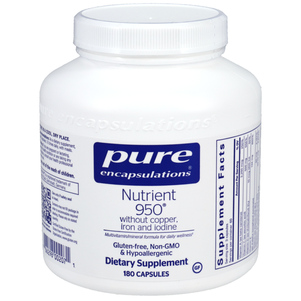 Pure Encapsulations Nutrient 950 W/O Cu,Fe & I 180 capsules