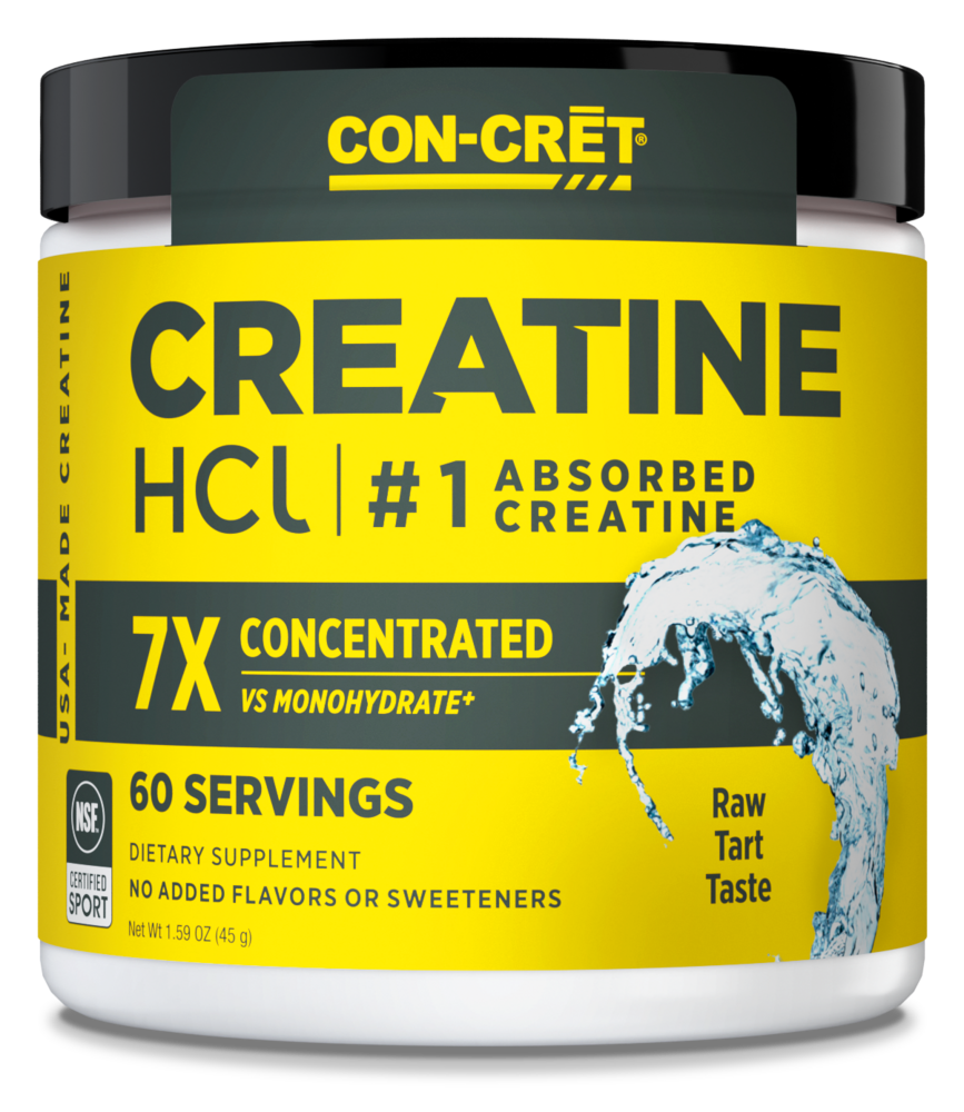 CON-CRET Creatine HCl Powder, 750mg, Unflavored 45g
