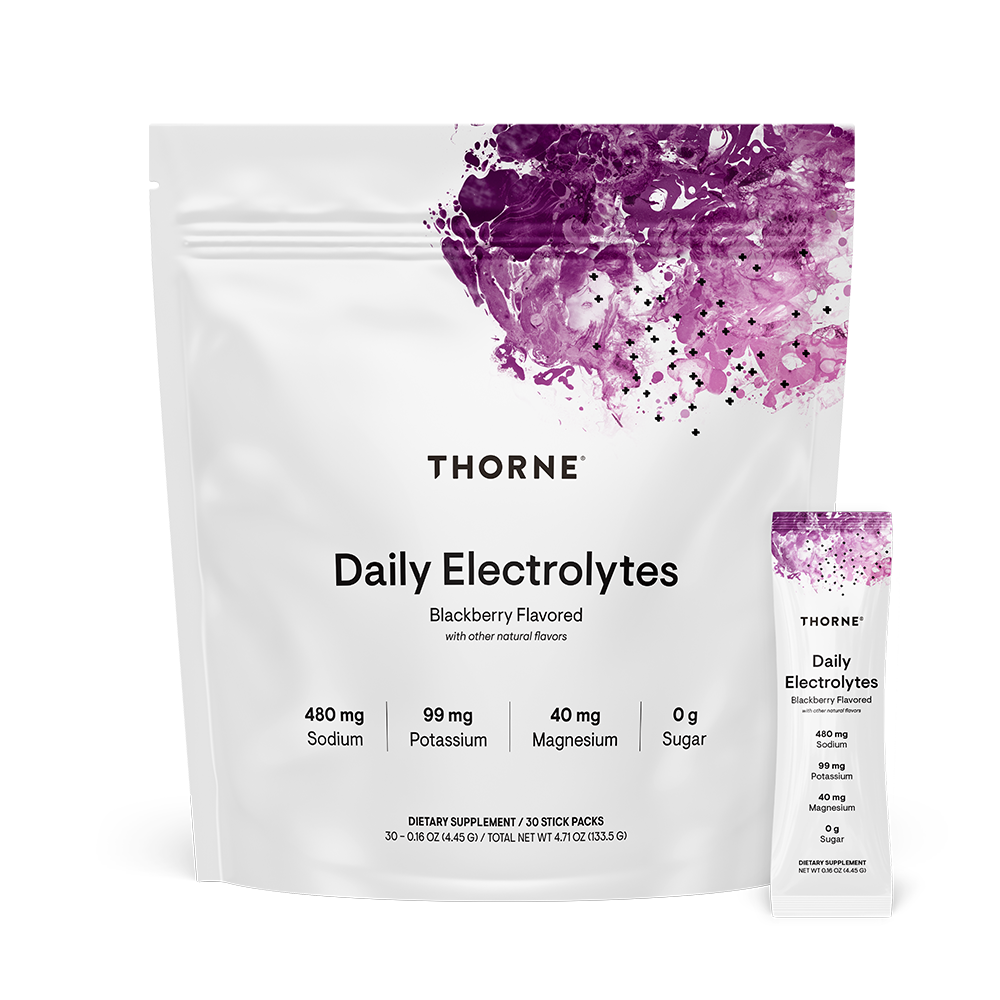 Thorne Daily Electrolytes Stick Packs, Blackberry 30 packets