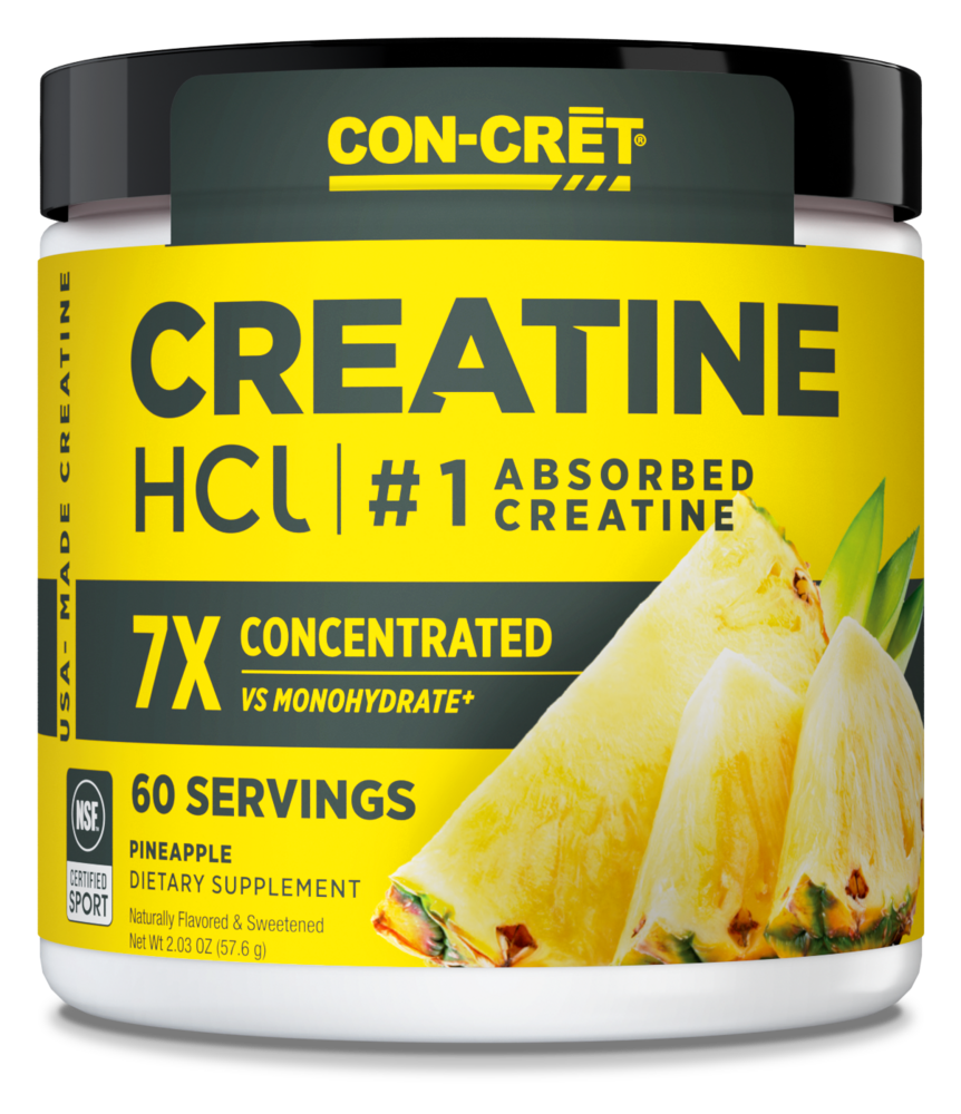 CON-CRET Creatine HCl Powder, 750mg, Pineapple 57.6g