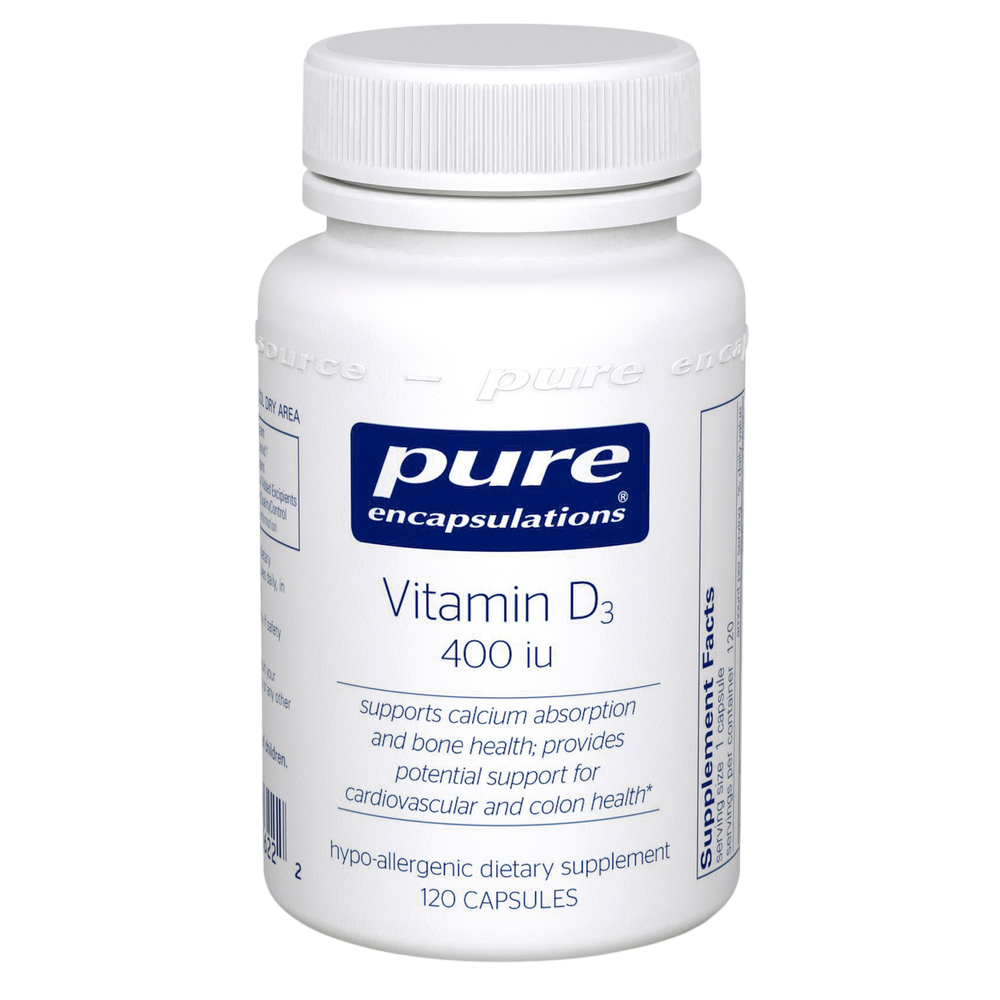 Pure Encapsulations Vitamin D3 10mcg (400IU) 120 capsules