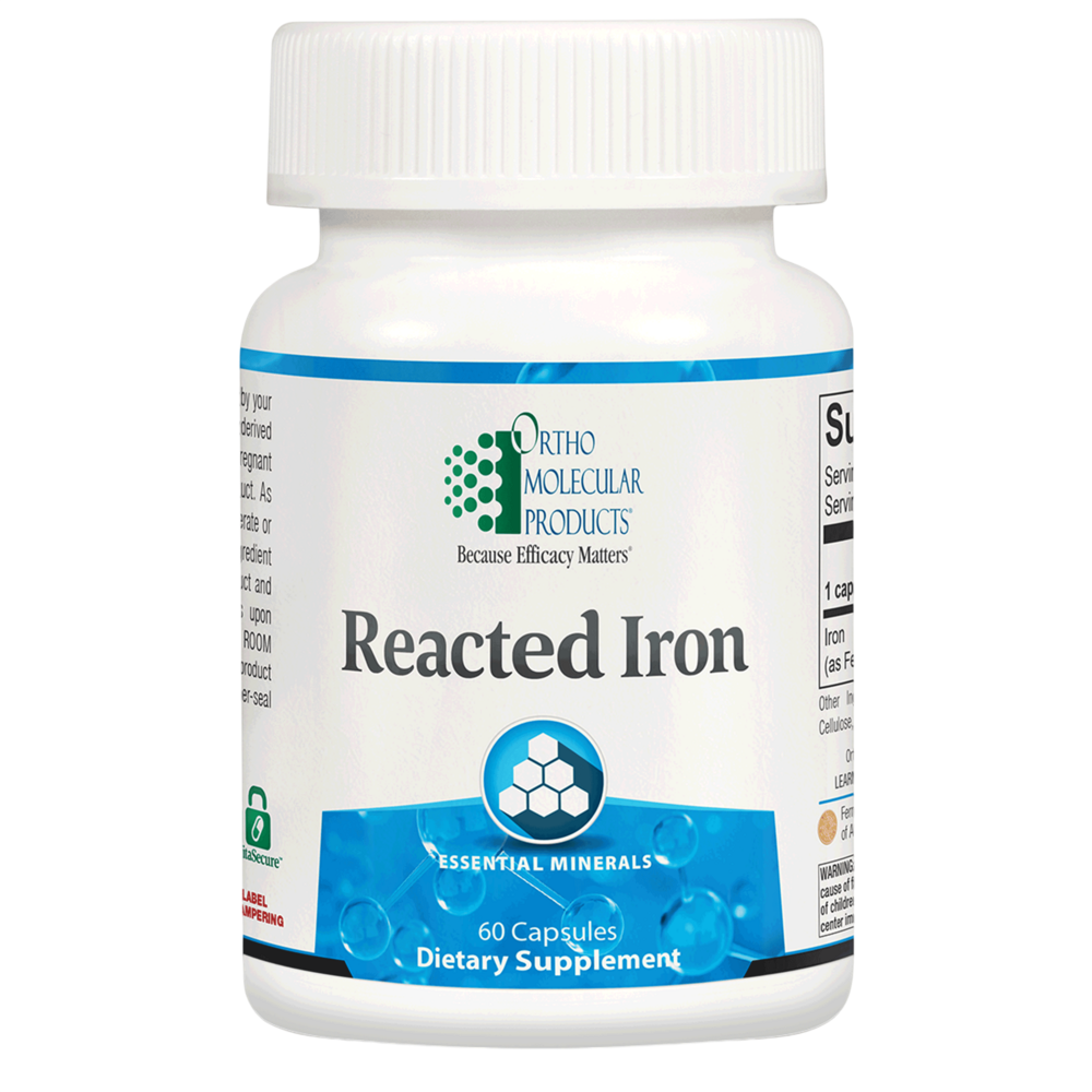 Ortho Molecular Products Reacted Iron 60 capsules
