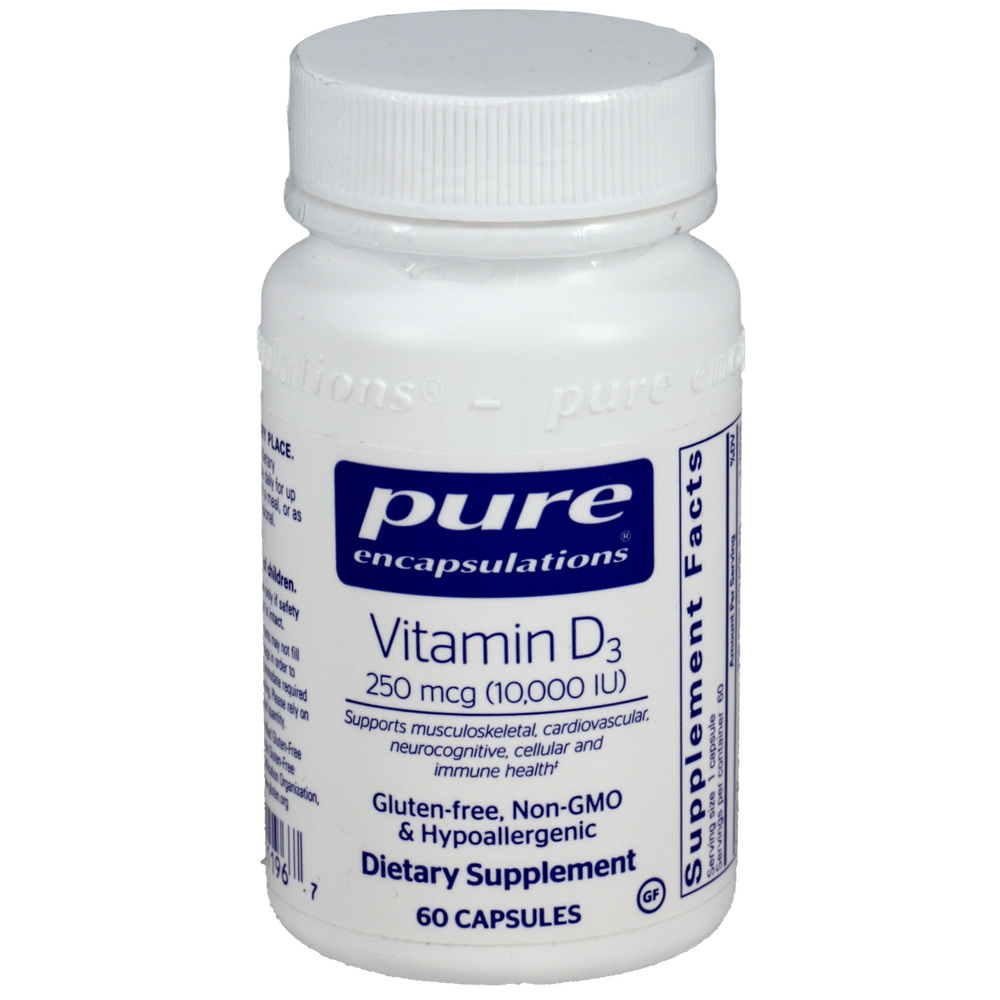 Pure Encapsulations Vitamin D3 250mcg (10,000IU) 60 capsules