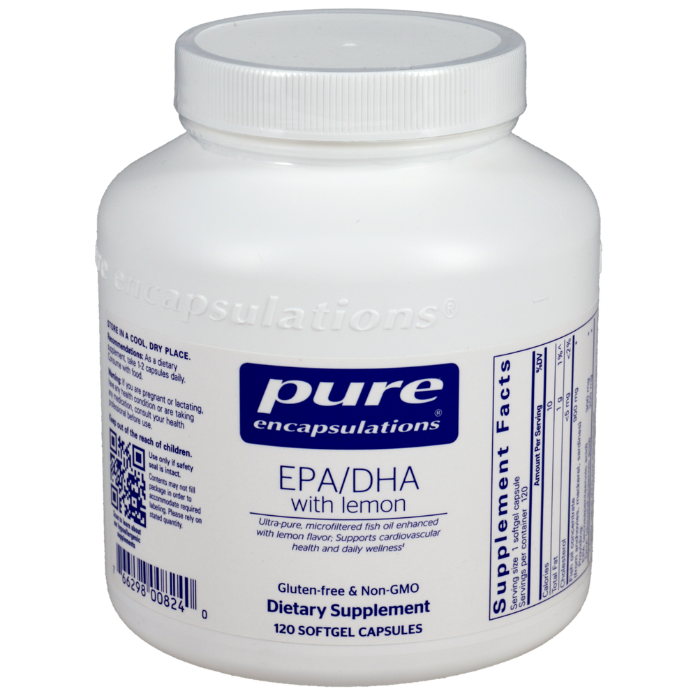 Pure Encapsulations EPA/DHA With Lemon 120 Softgel Capsules