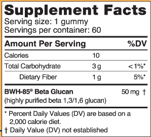BWH Labs BWH-85® Beta Glucan Kids Gummies, Citrus Berry 60 gummies