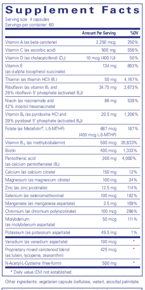 Pure Encapsulations Nutrient 950® with NAC 240 capsules