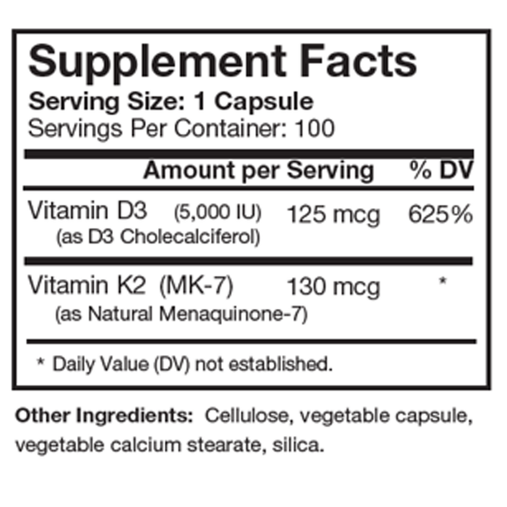 Bio-Design Vitamin D3 5000 Plus MK-7 10 capsules