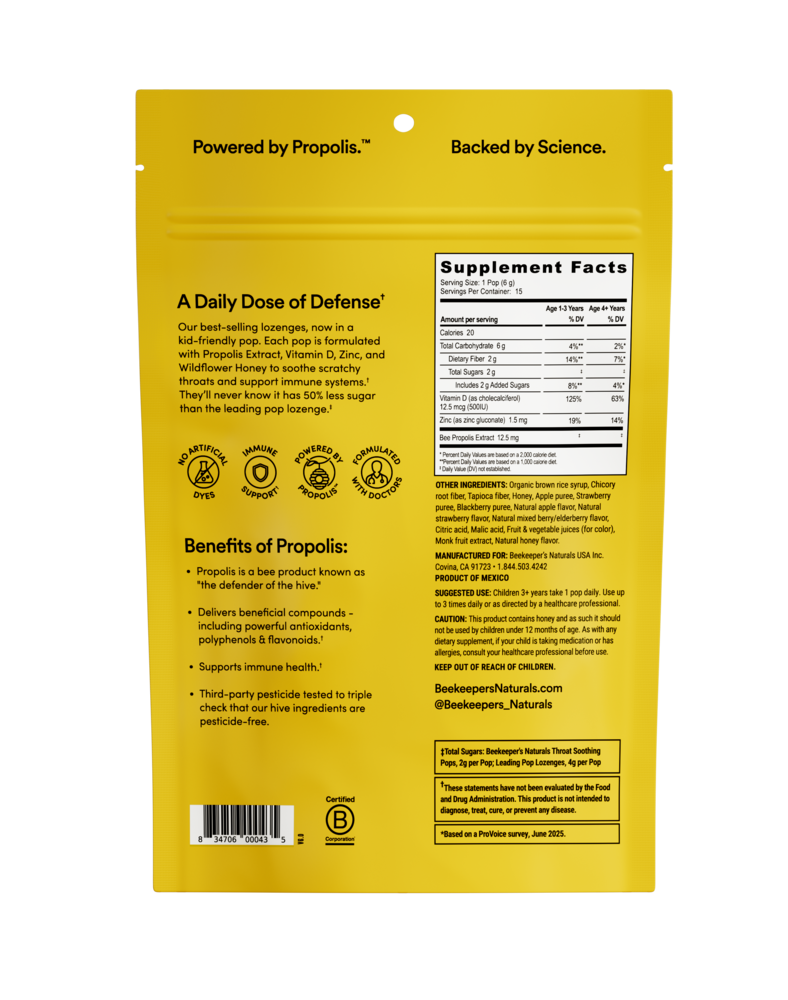 Beekeeper's Naturals Lollipop Variety Pack 15ct Pouch 15 count