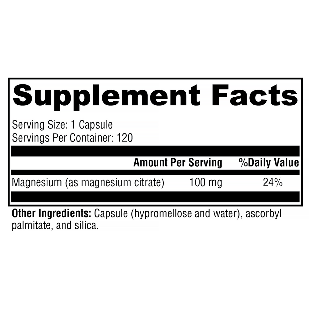 XYMOGEN Magnesium Citrate 120 capsules