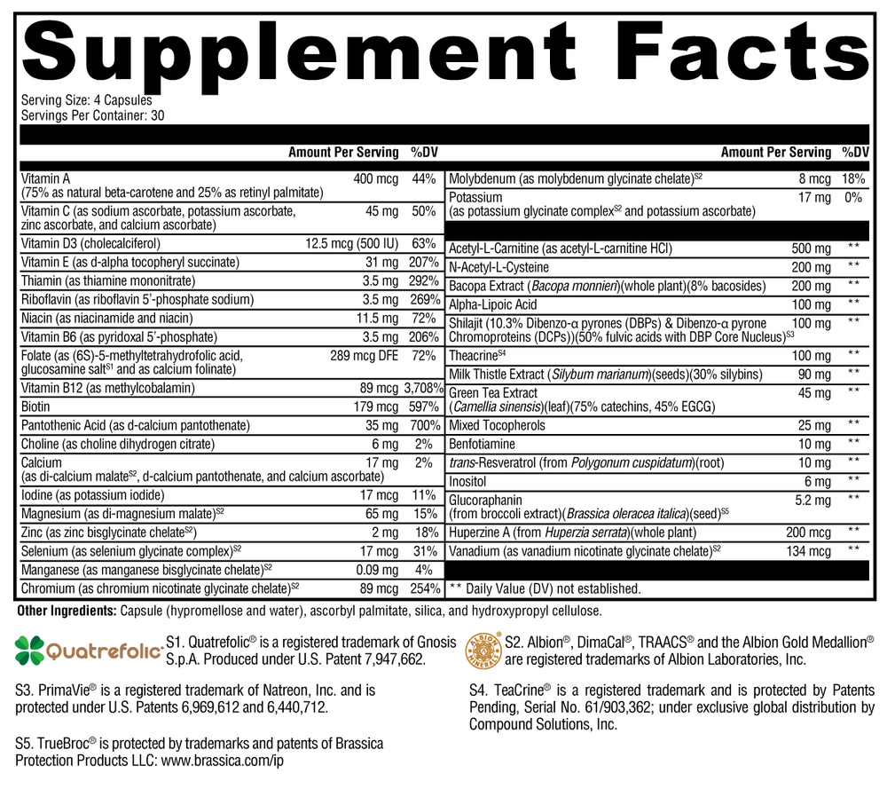 XYMOGEN ActivNutrients Performance (Multivitamin) 120 capsules