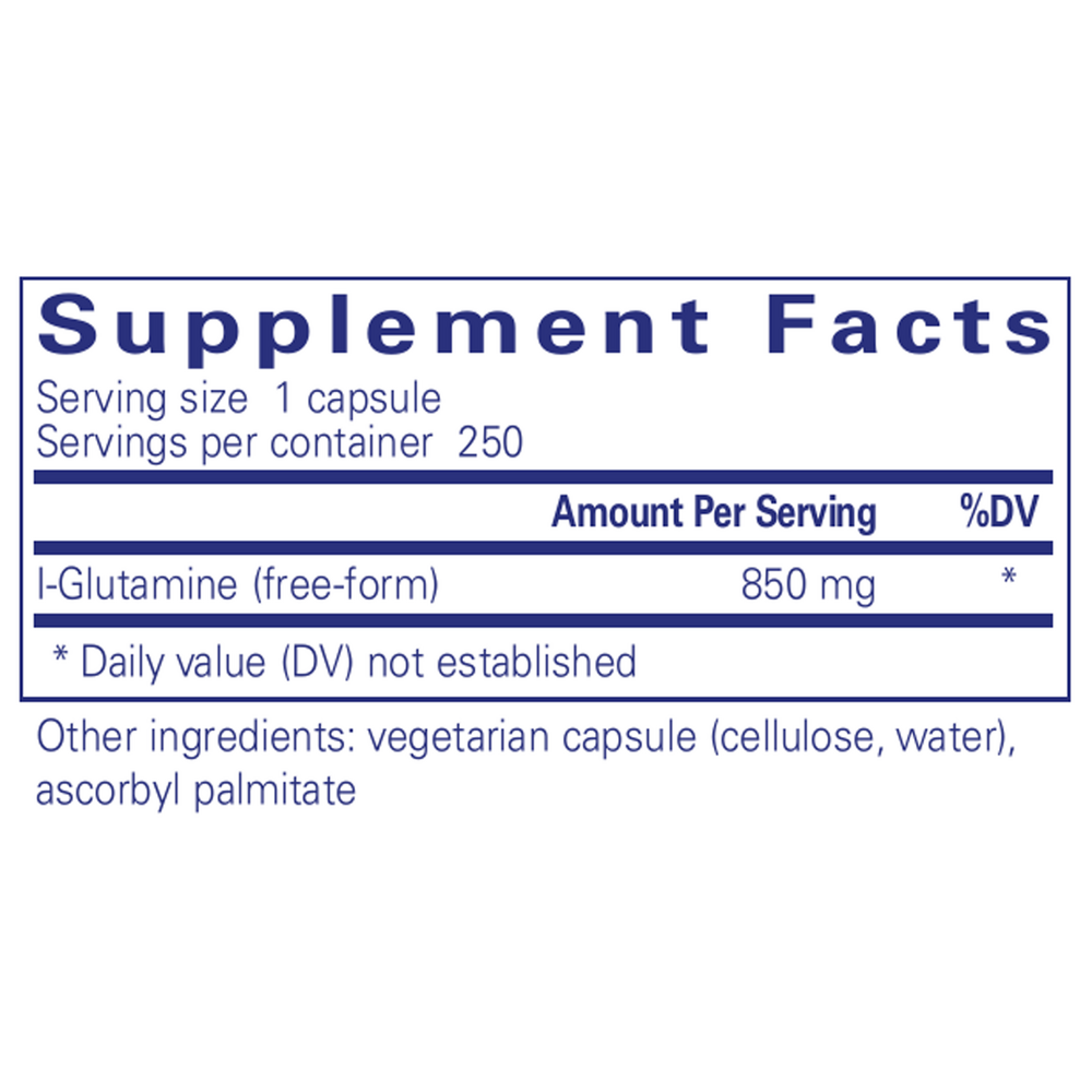 Pure Encapsulations l-Glutamine 850mg 250 capsules