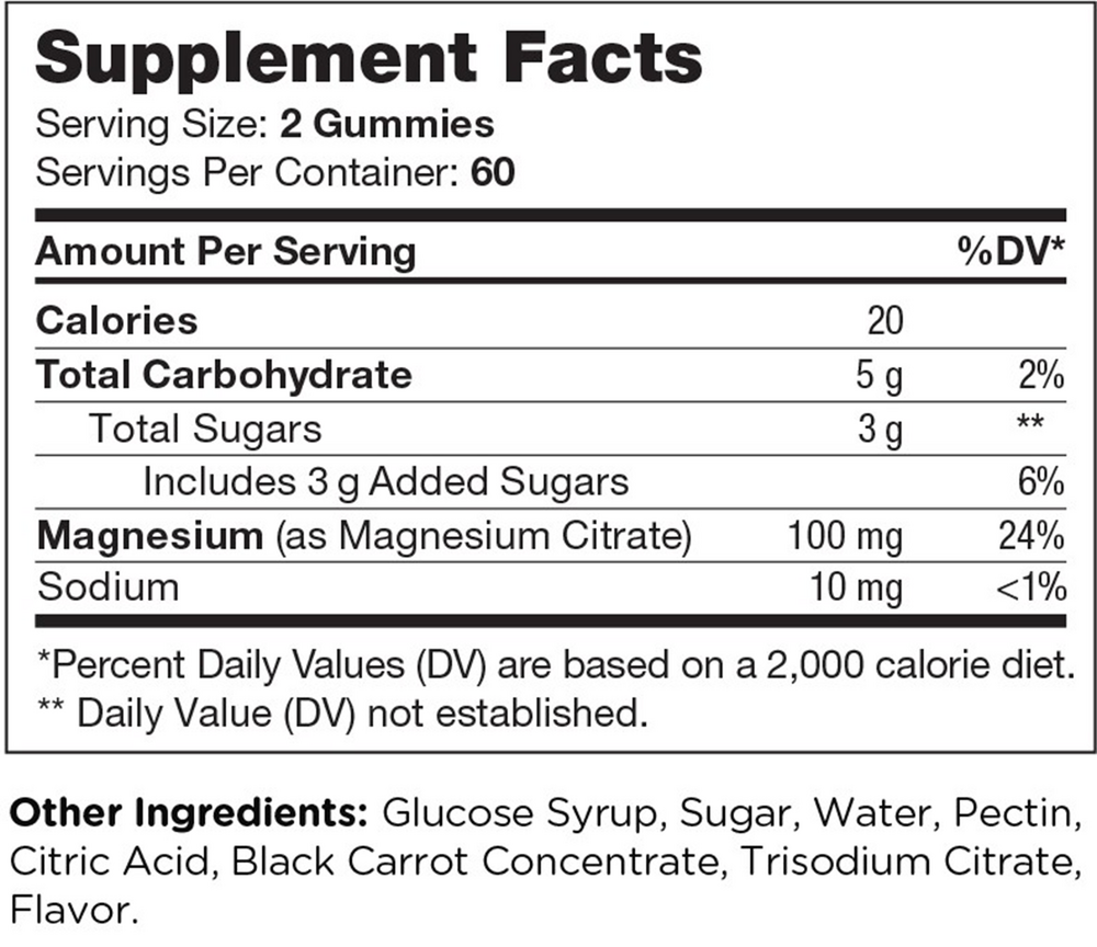 Chapter One Vitamins Magnesium Gummies, Raspberry Flavor 120 gummies