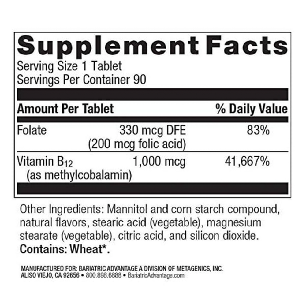 Bariatric Advantage B12 Speedy Melts Black Cherry 90 tablets