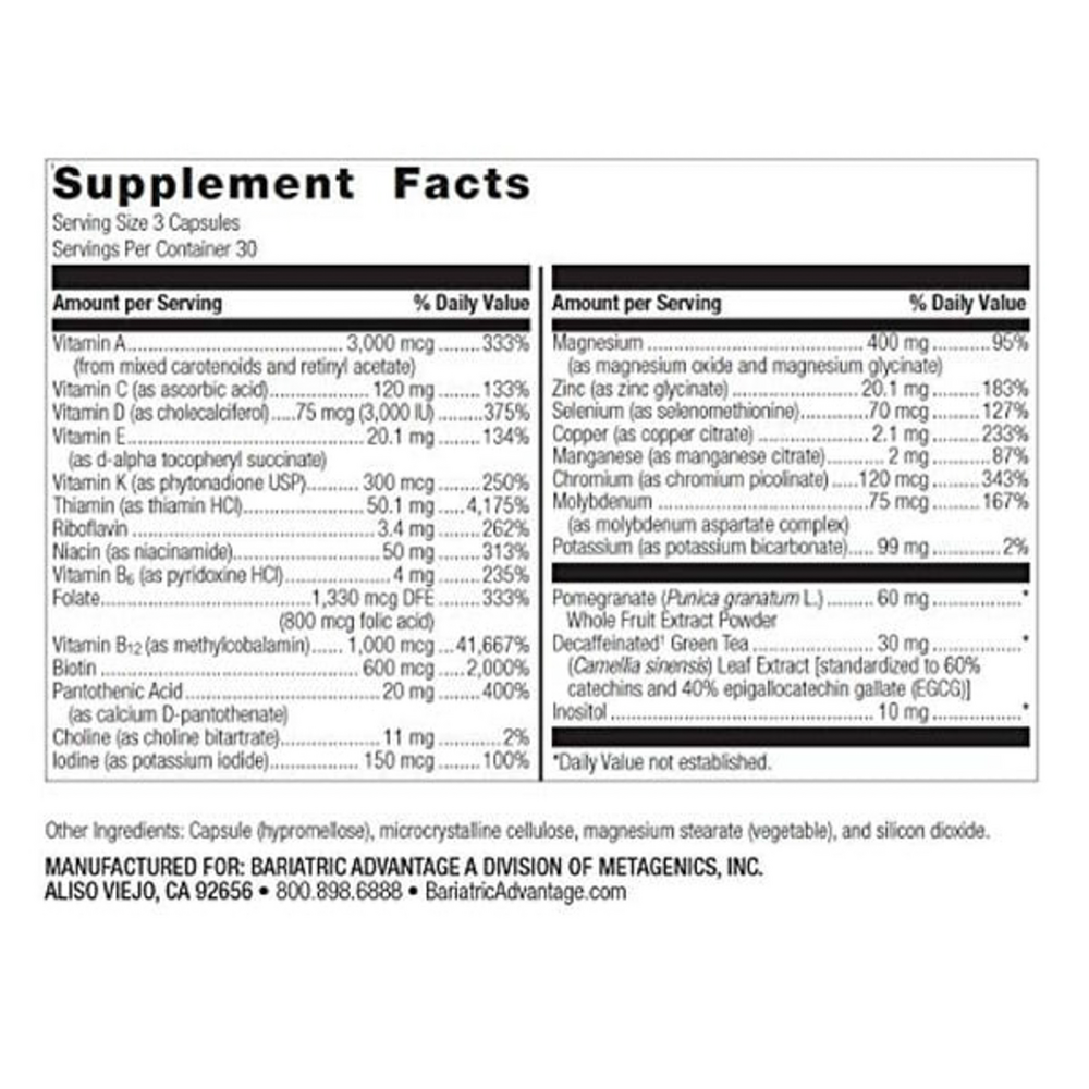 Bariatric Advantage Ultra Multi Formula without Iron 90 capsules