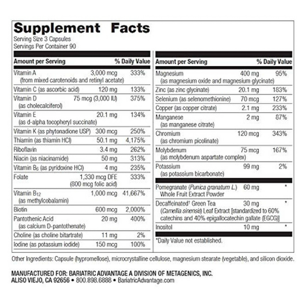 Bariatric Advantage Ultra Multi Formula without Iron 270 capsules