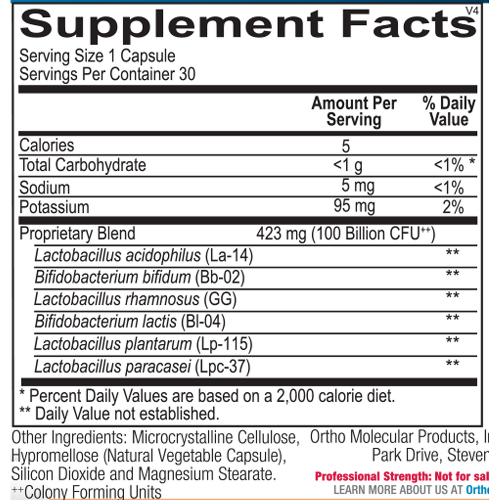 Ortho Molecular Products Ortho Biotic® 100 — 30 Capsules