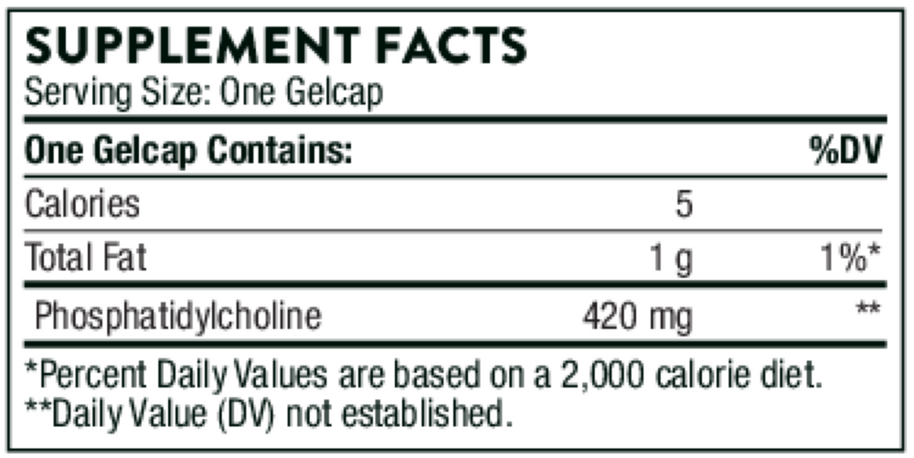 Thorne Phosphatidyl Choline 60 gelcaps