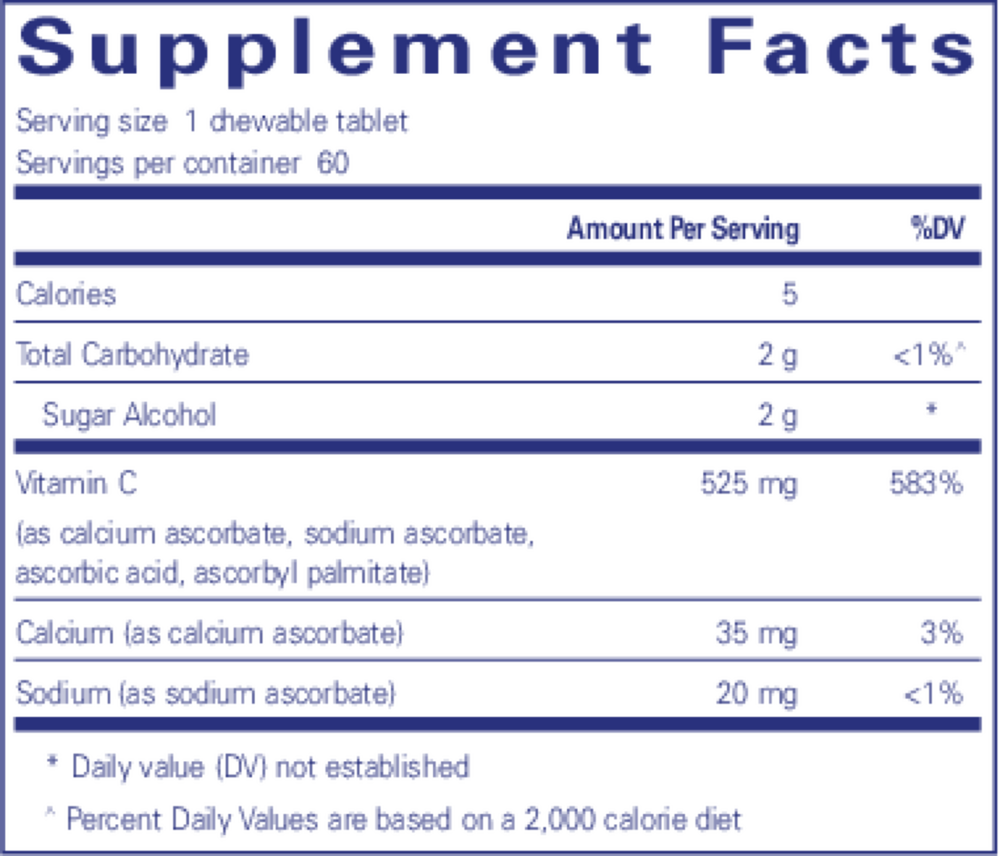 Pure Encapsulations Vitamin C Chewables 60 chewables