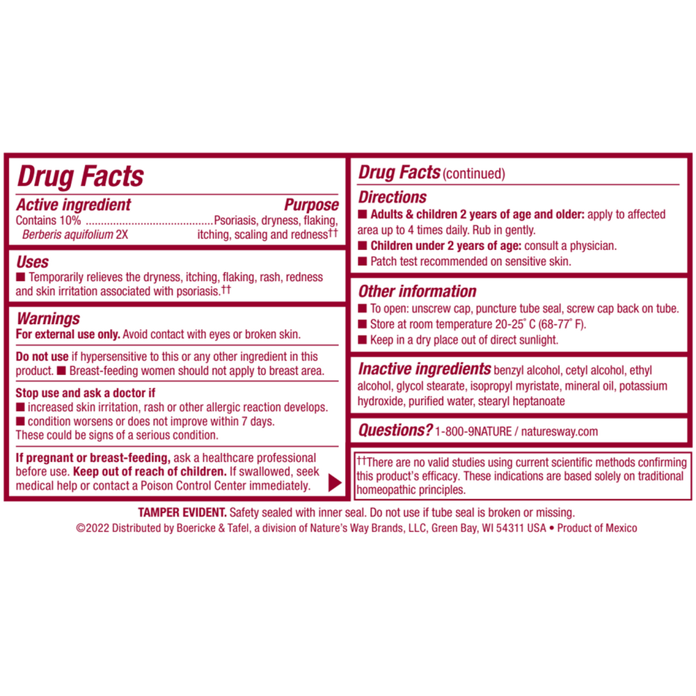 Boericke & Tafel Psoriaflora Cream 1 Ounce