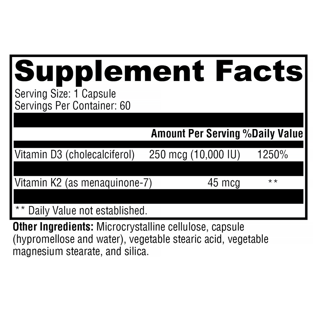XYMOGEN K2-D3 10,000 (Vitamin D3) 60 capsules