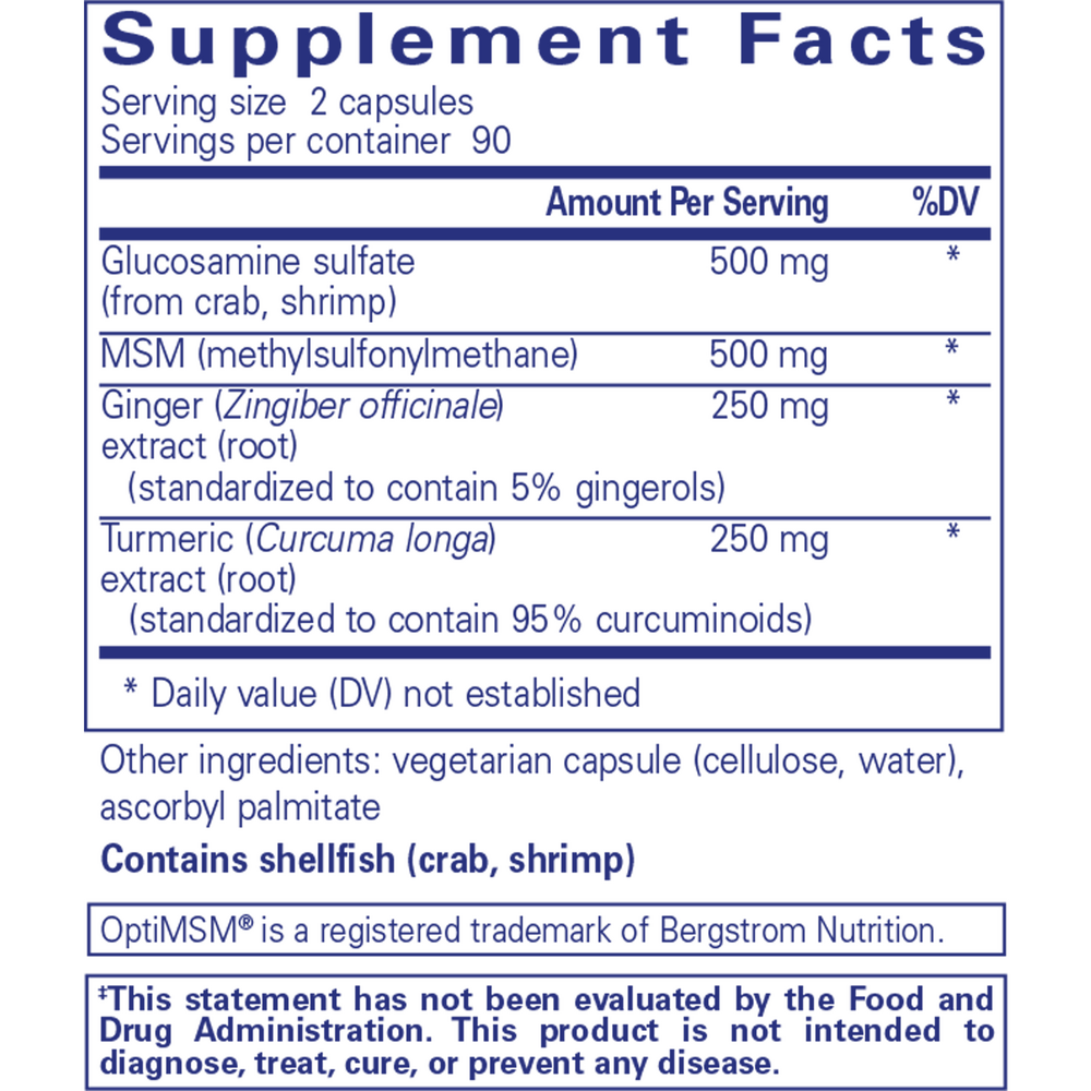 Pure Encapsulations Glucosamine MSM w/joint comfort herbs* 180 capsules