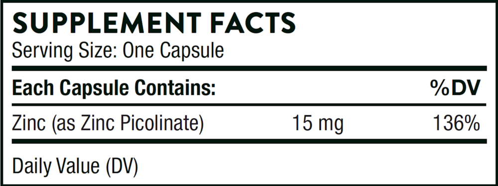 Thorne Zinc Picolinate 15mg 60 capsules