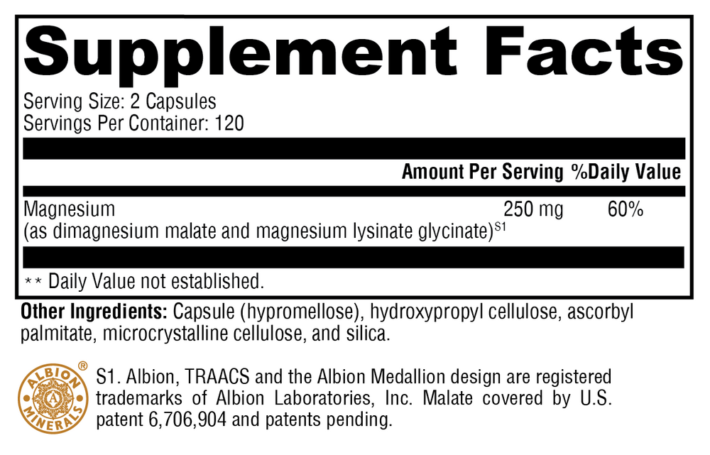 XYMOGEN OptiMag 125 (Magnesium) 240 capsules