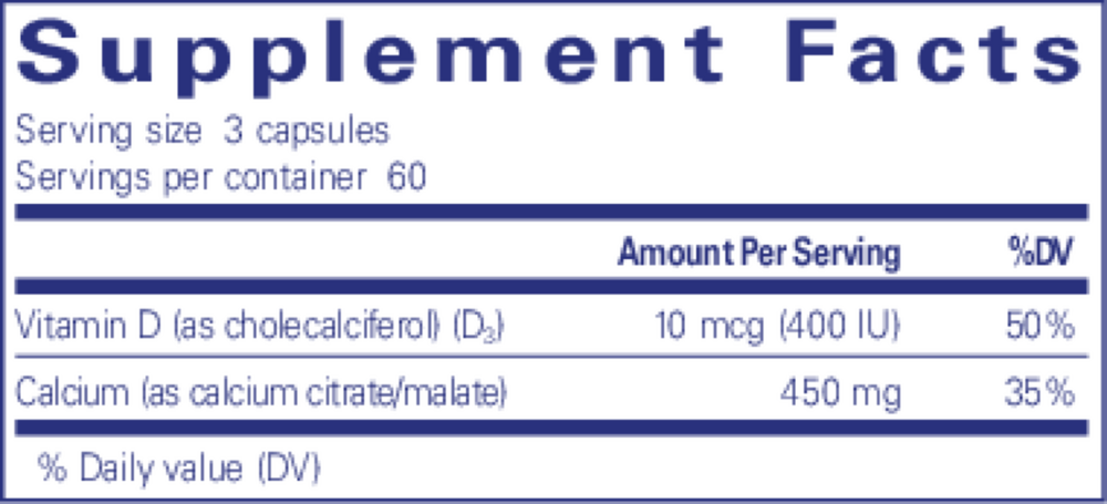 Pure Encapsulations Calcium With Vitamin D3 180 capsules