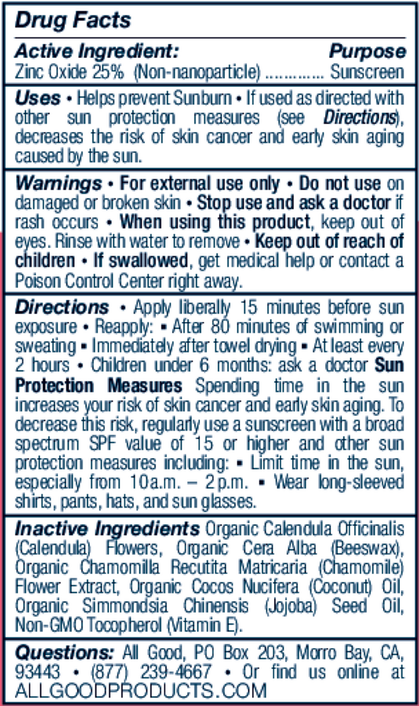 All Good SPF50+ Kid's Sunscreen Butter Stick 2.75oz