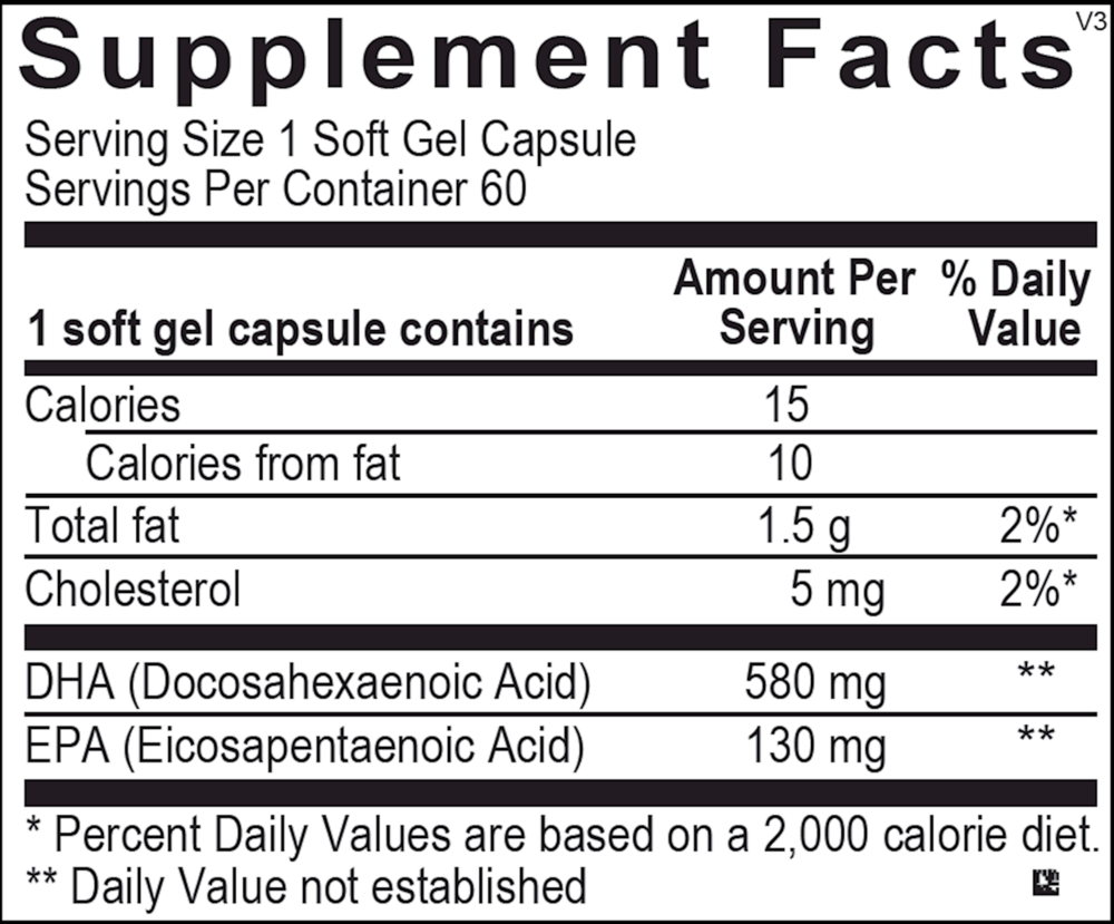 Ortho Molecular Product Omega Select DHA 60 capsules
