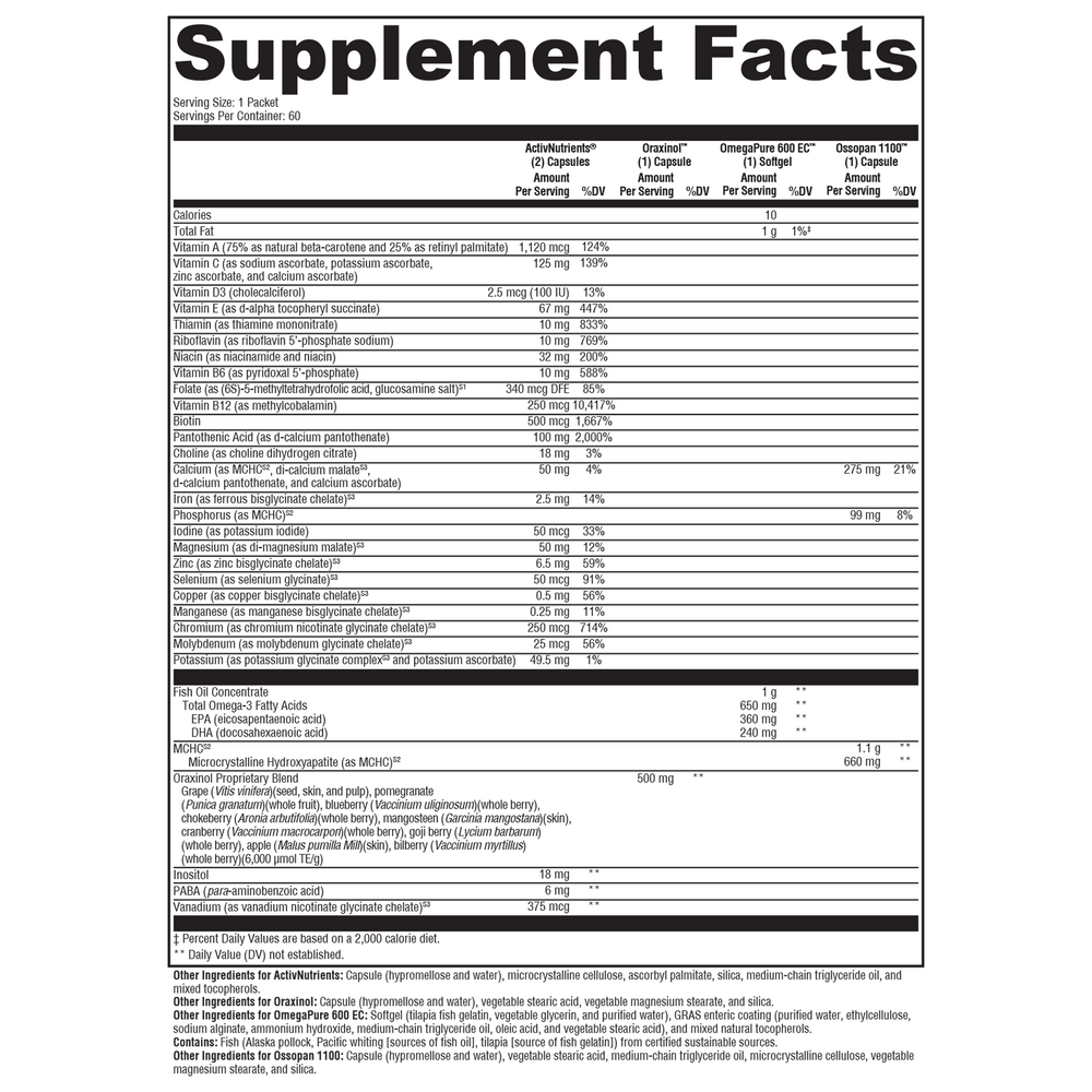 XYMOGEN ActivEssentials Women (Multivitamin) 60 packets