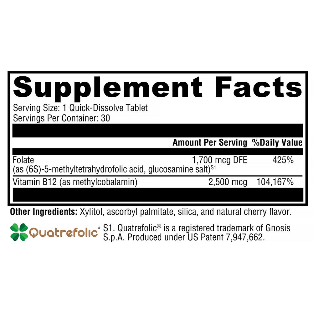 XYMOGEN 5-MTHF Plus B12 - Cherry 30 tablets