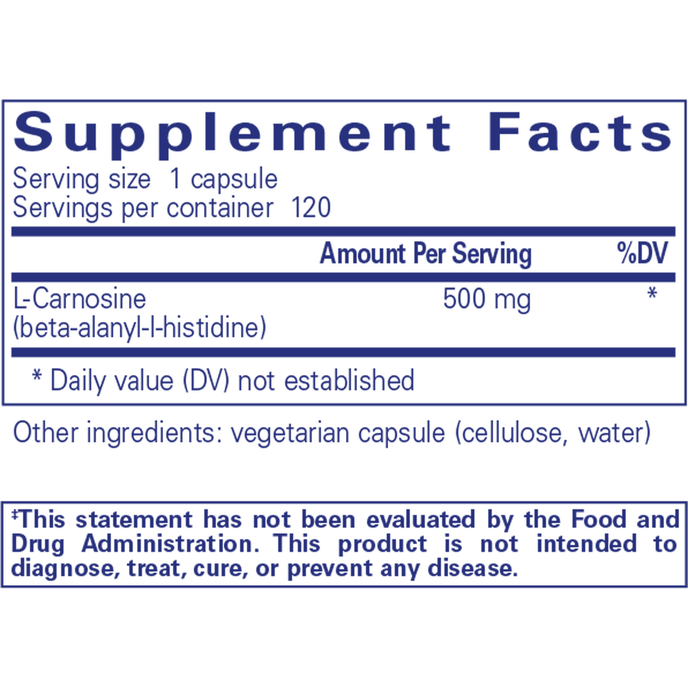 Pure Encapsulations L-Carnosine 120 capsules