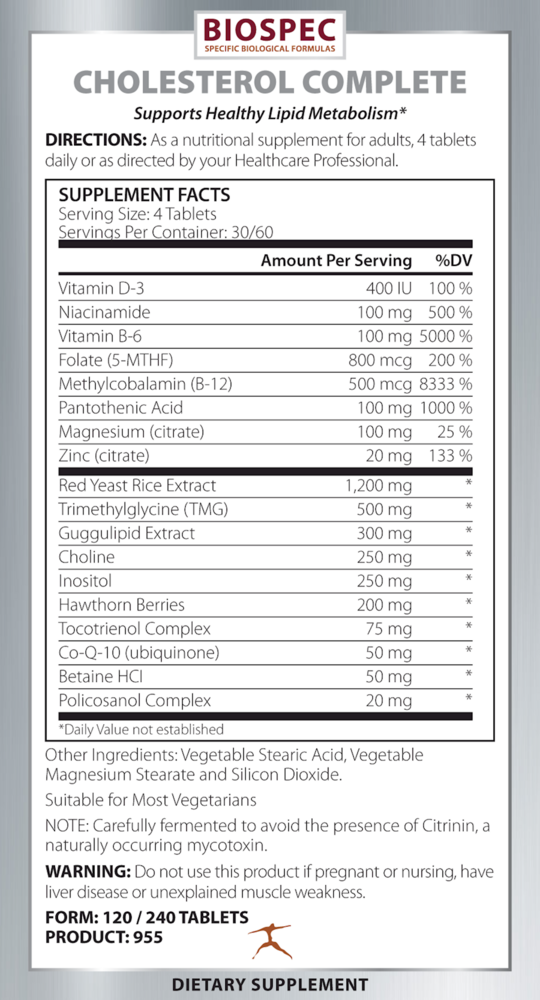 Biospec Nutritionals Cholesterol Complete 240 tablets