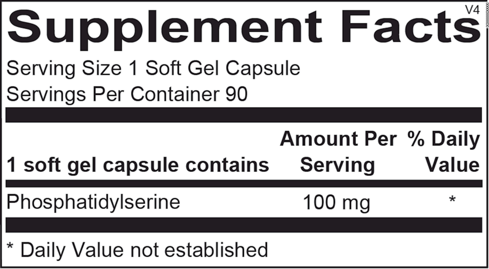 Ortho Molecular Products Phosphatidylserine 100 mg – Cognitive & Memory Support – 90 Softgels