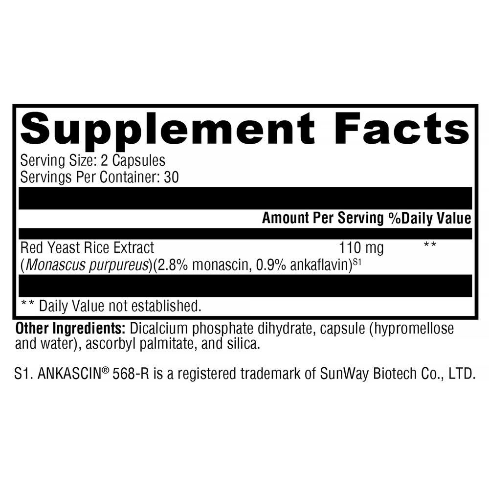 XYMOGEN Red Yeast Rice 60 capsules
