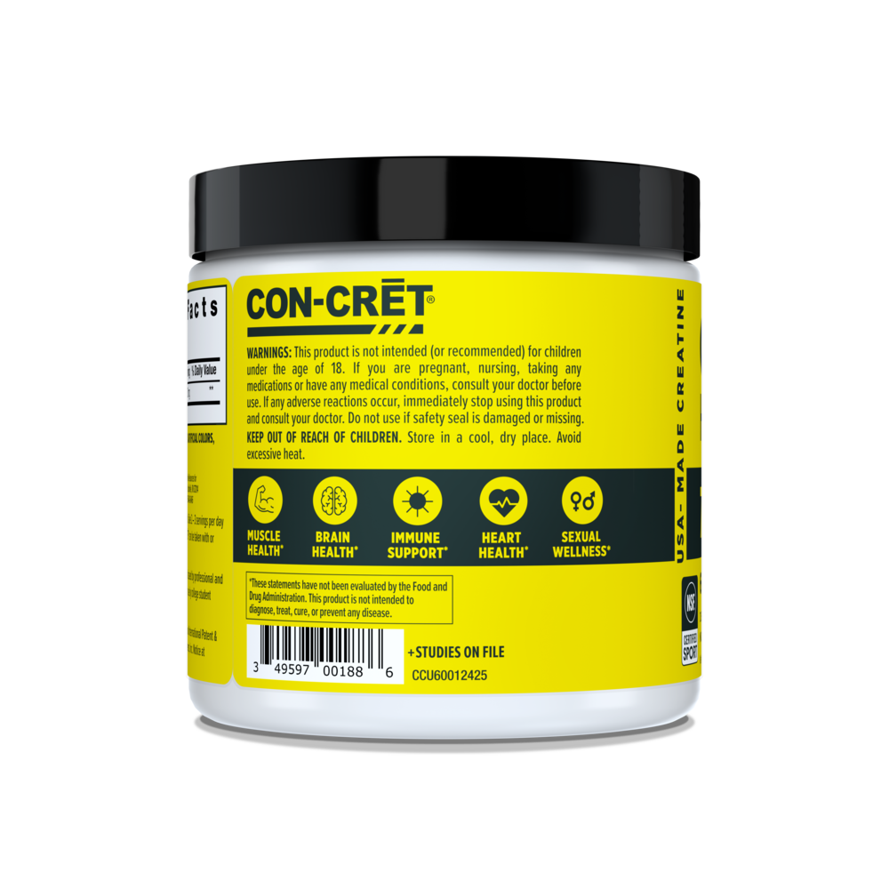 CON-CRET Creatine HCl Powder, 750mg, Unflavored 45g