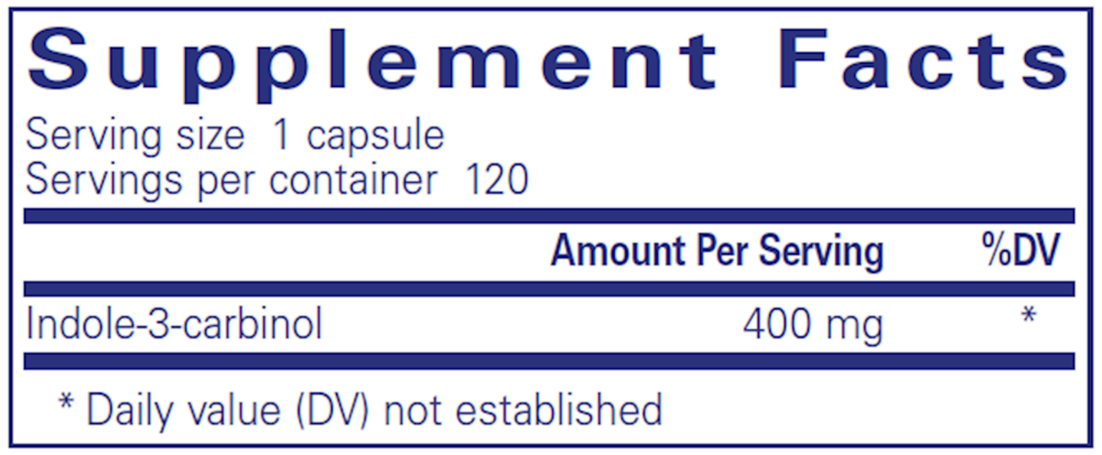 Pure Encapsulations Indole-3-Carbinol 400mg 120 capsules