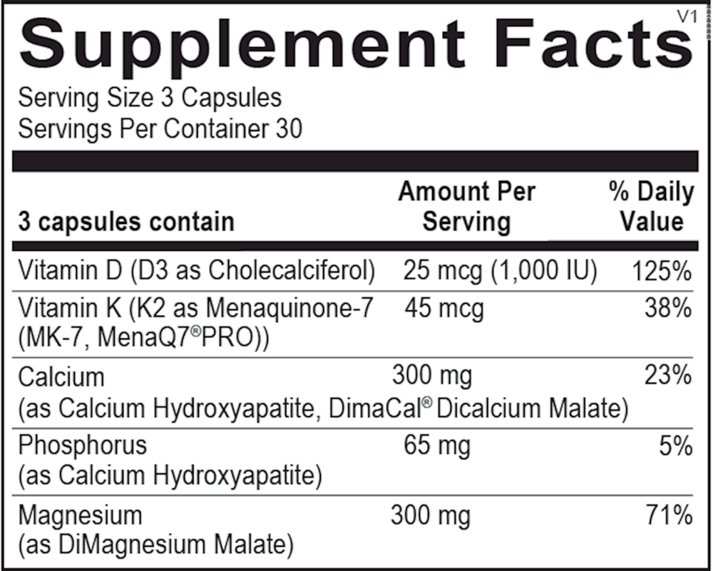 Ortho Molecular Products OsteoBase – Bone Health with Calcium, Magnesium, Vitamin D3 & K2 – 90 Capsules