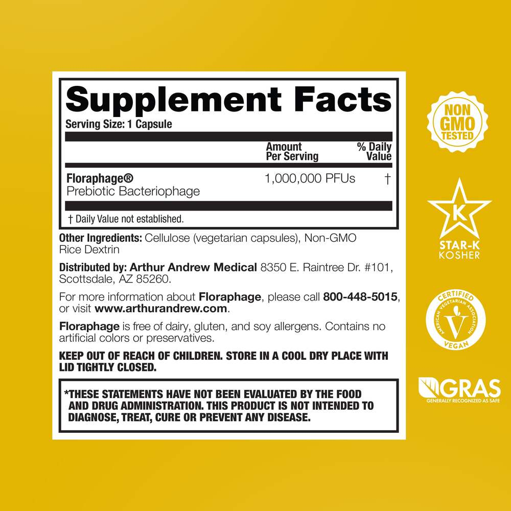 Arthur Andrew Medical Floraphage Probiotic Multiplier 30 capsules