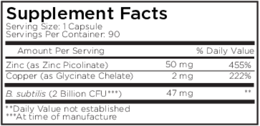 Amen Zinc/ Copper + Probiotics 90 capsules