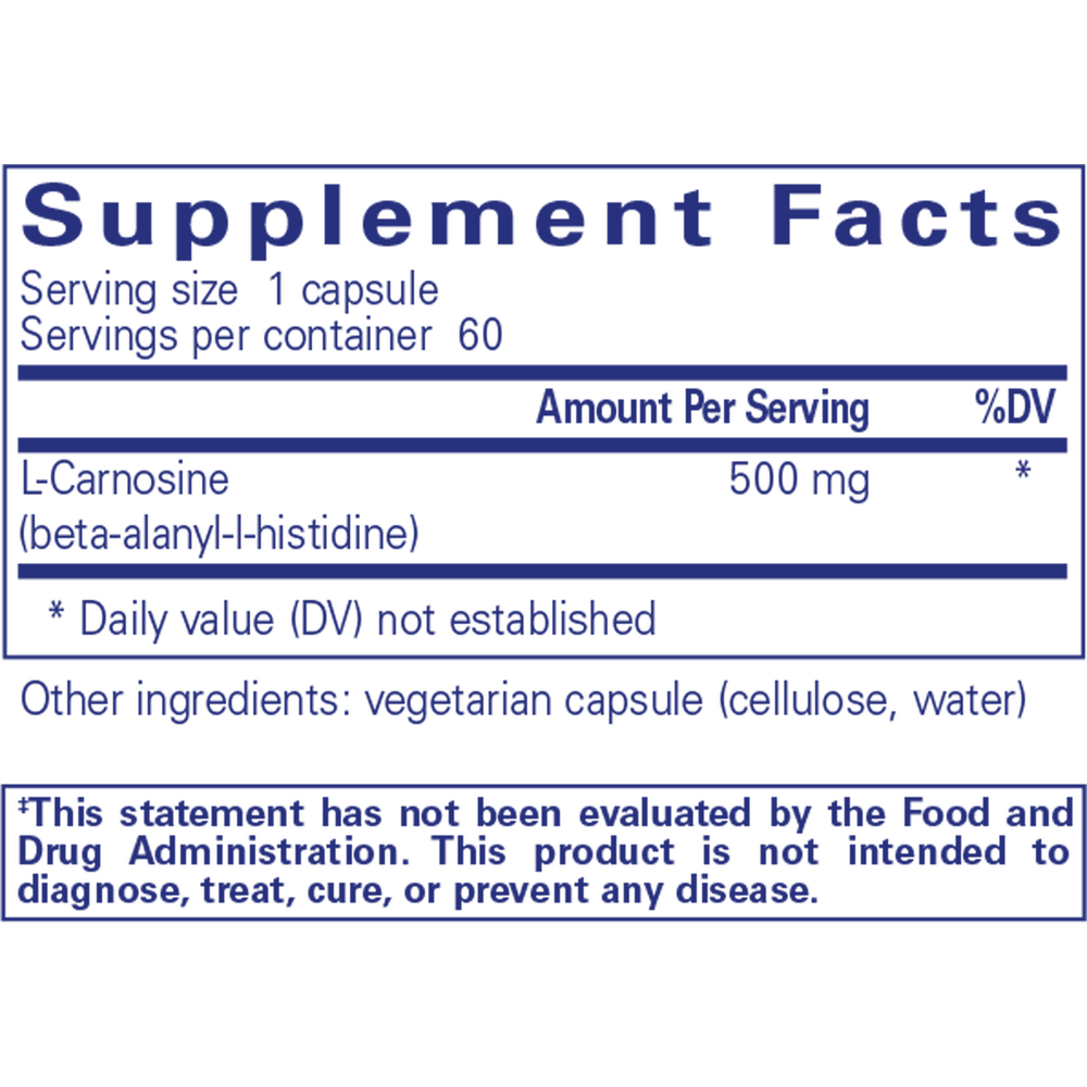 Pure Encapsulations L-Carnosine 60 capsules