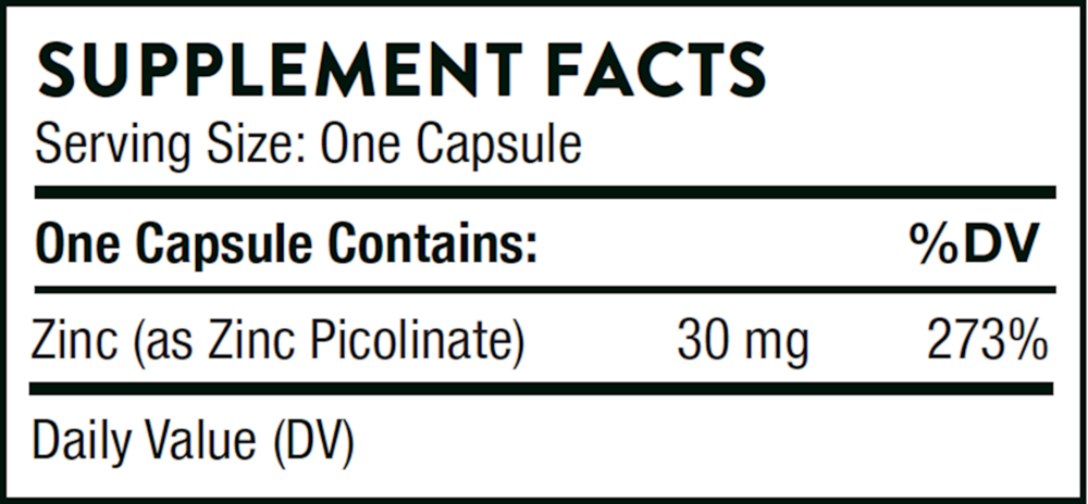 Thorne Zinc Picolinate 30mg 60 capsules