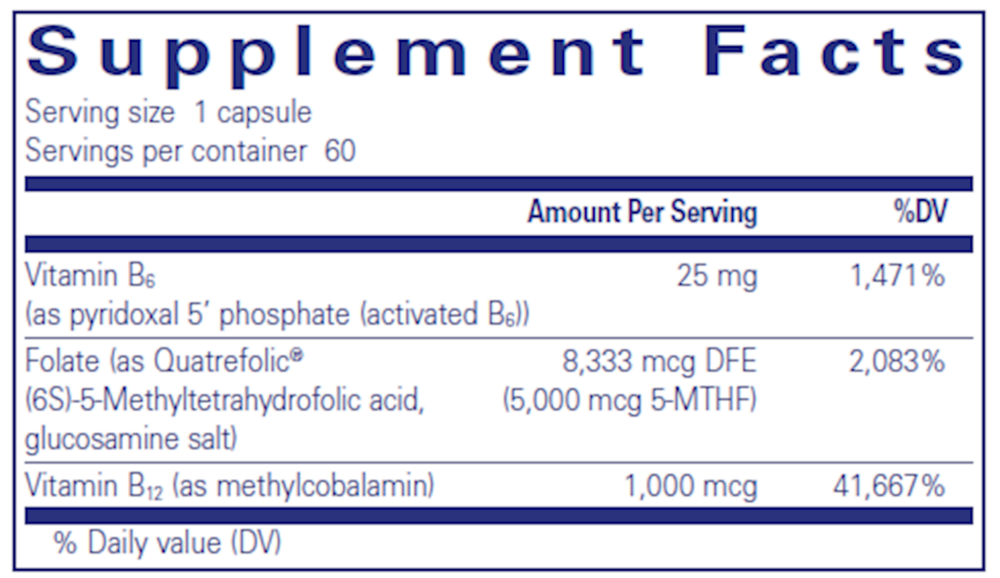 Pure Encapsulations Folate 5000 Plus 60 capsules