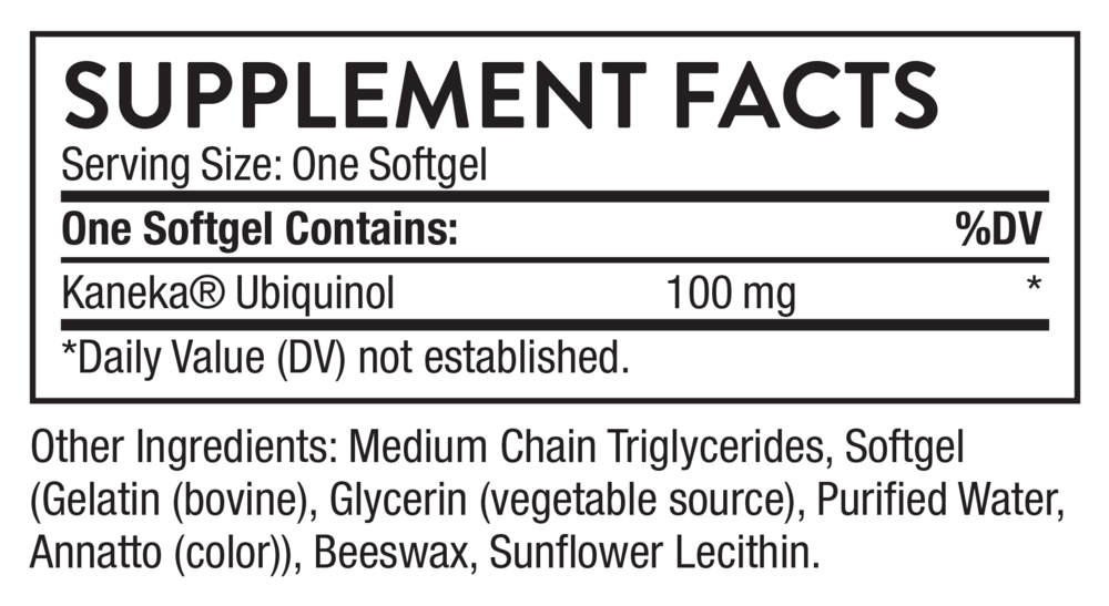 Thorne Ubiquinol 100 mg 60 Softgels