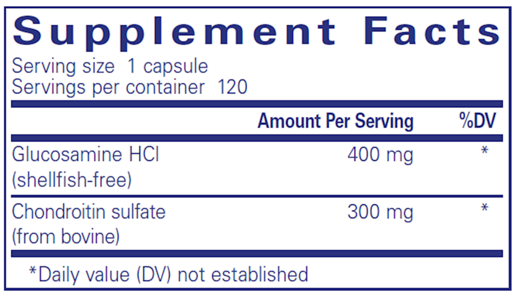 Pure Encapsulations Glucosamine HCl Chondroitin 120 capsules