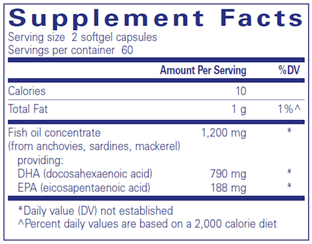 Pure Encapsulations DHA Ultimate 120 softgel capsules