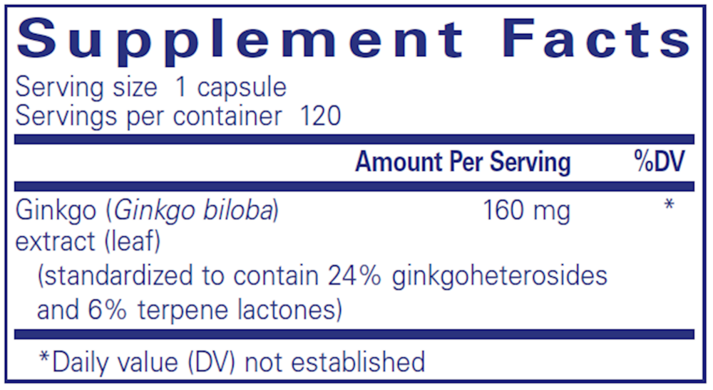 Pure Encapsulations Ginkgo 50 160mg 120 capsules
